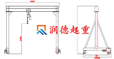 2t無軌電動龍門吊圖紙